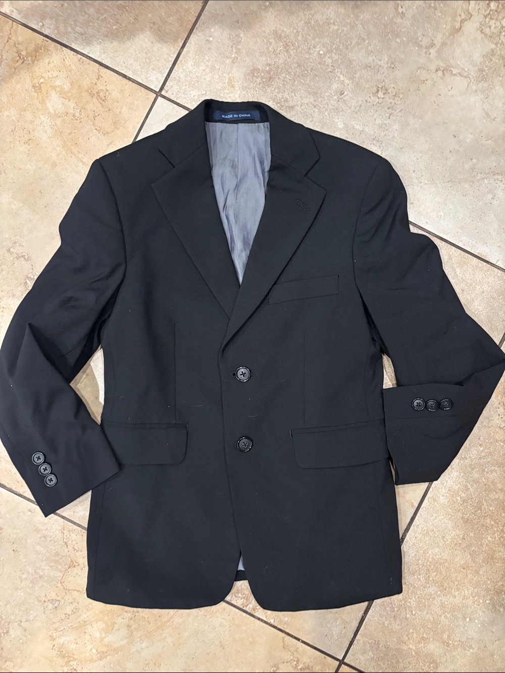 Joseph Abboud Black Kids Blazer with Gray Lining size 8 R